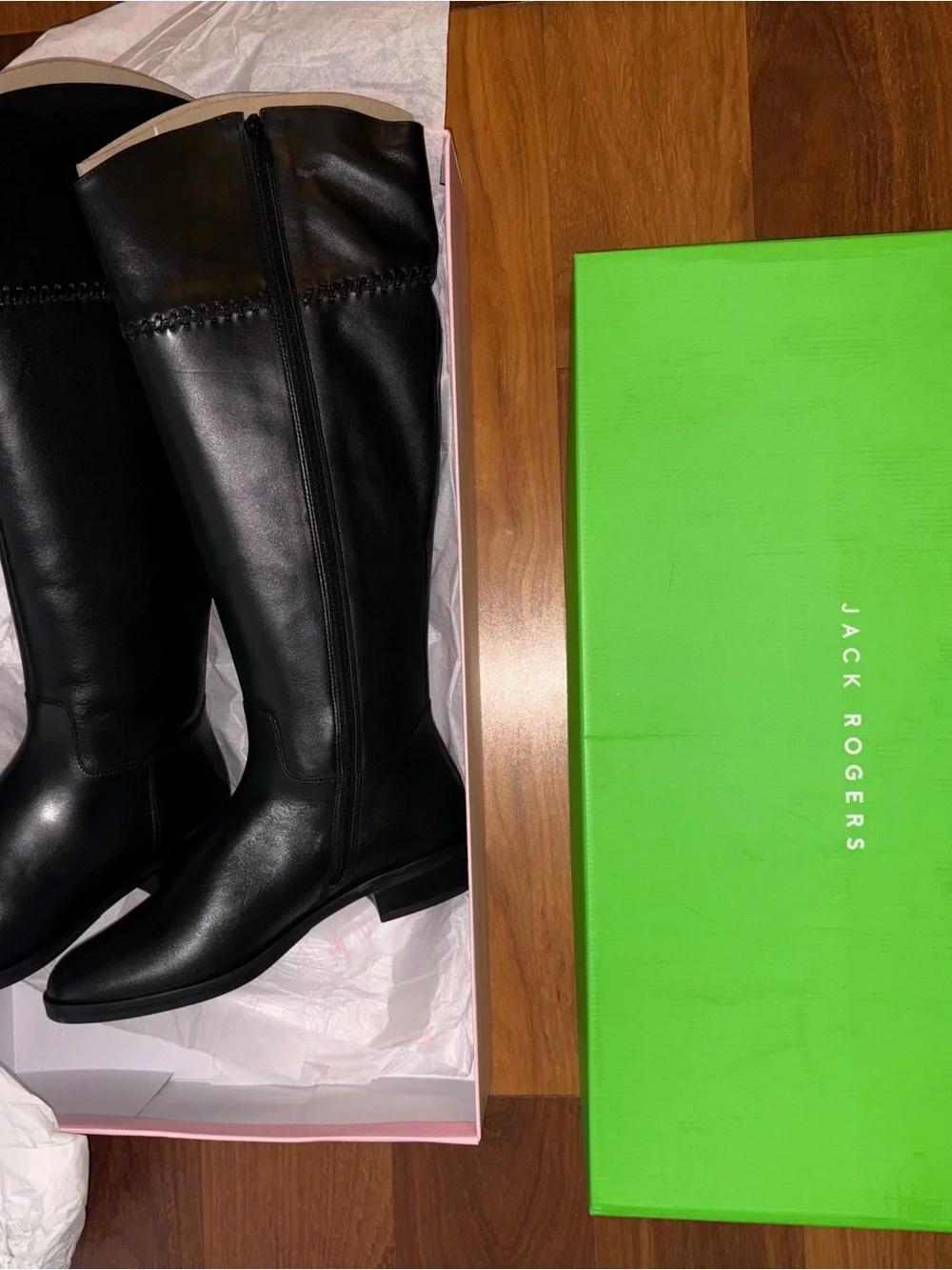 Jack Rogers Adaline Black Leather Riding Boots